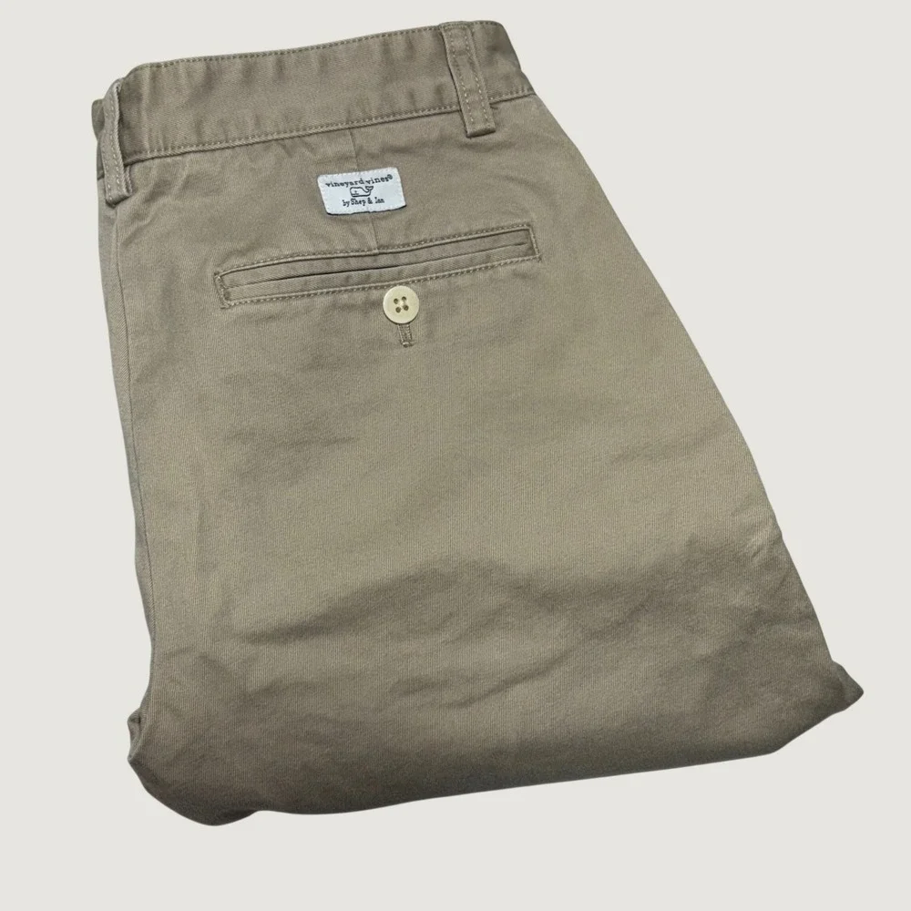Vineyard Vines Club Short Men 28 Khaki Tan Cotton Twill Chino Preppy Golf Casual